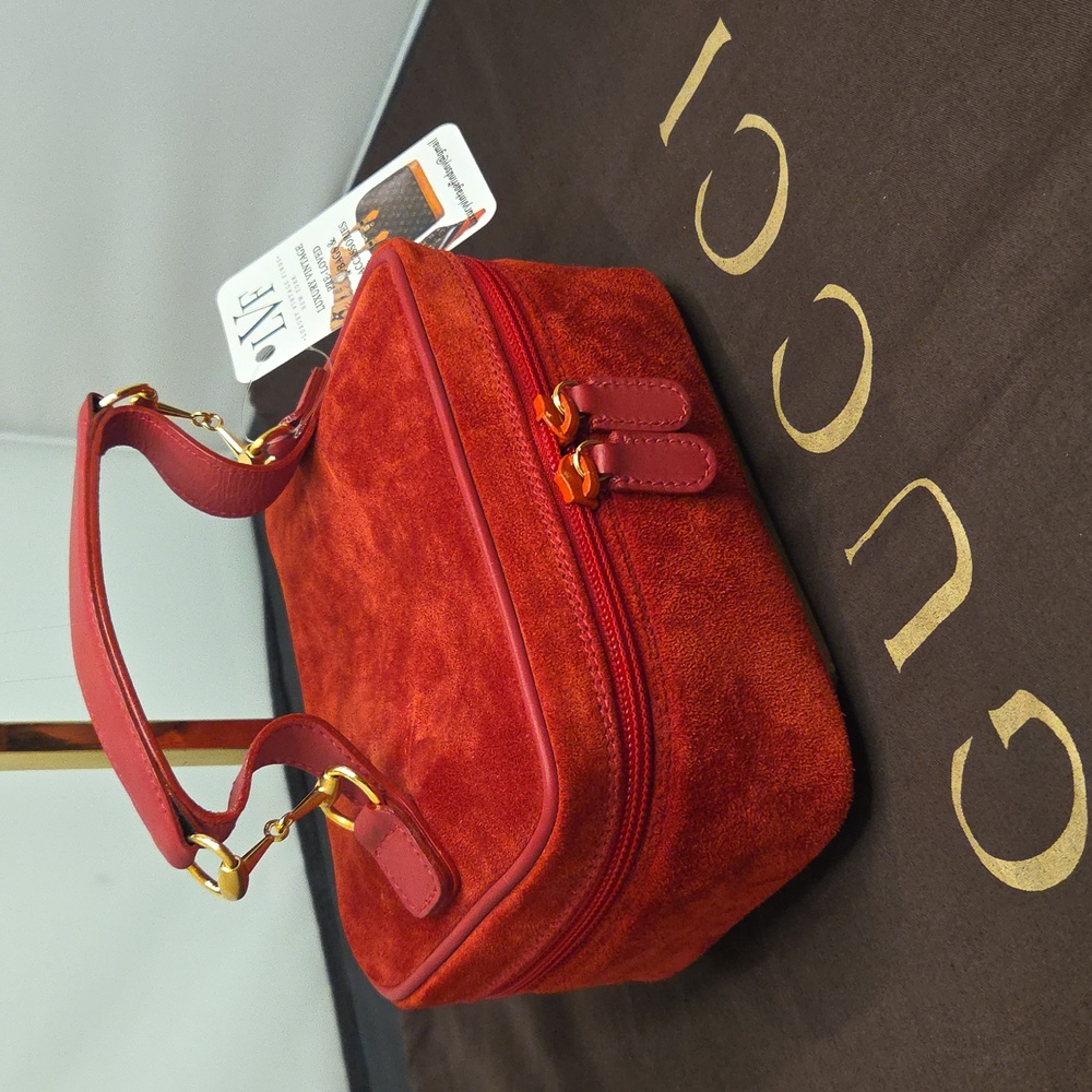 Gucci 1970’S Red Suede Vanity Bag Ultra Rare collectable, excellent cond - Picture 6 of 13